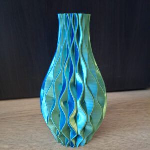 Wave vaas Groen Blauw - 3D geprinte vaas | Fabriko 3D